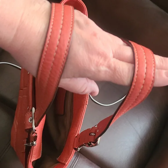 Coach Women's Salmon Leather Hamilton Bag - Picture 7 of 14